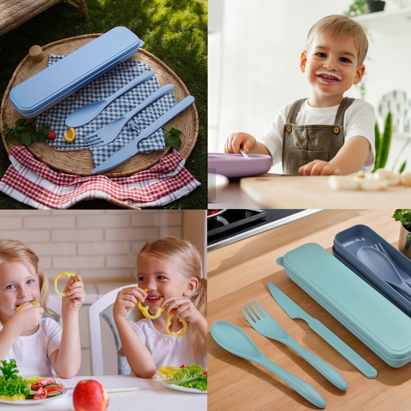 2 Sets Portable Reusable Cutlery Set with Case – Utensils