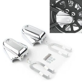 Unbranded 1 Pair Motorcycle Bar Shield Rear Axle Covers Swingarm Cap For Harley Softail
