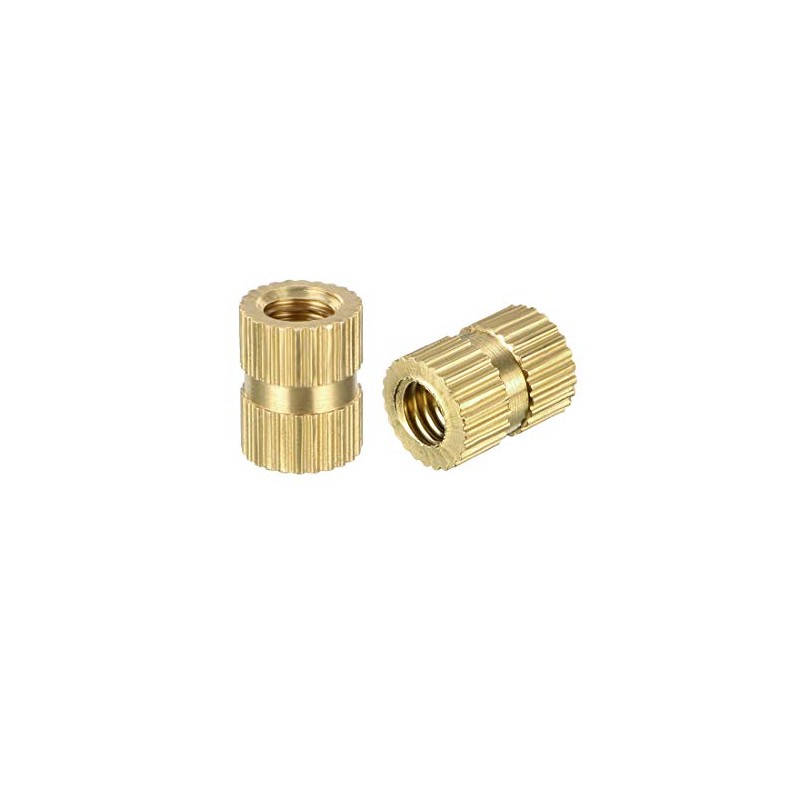 sourcing map Knurled Insert Nuts - 30Pcs M4 x 8mm