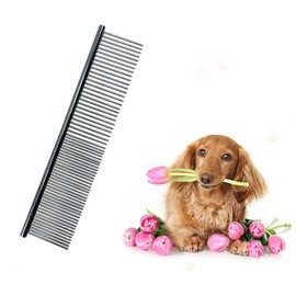 Dog Comb For Grooming Professional Stainless Steel Metal Dog Cockapoo Pet Cat Grooming 7.5" Comb Rake Brush Tool For Long Haired Dogs,metal dog comb,dog combs for grooming