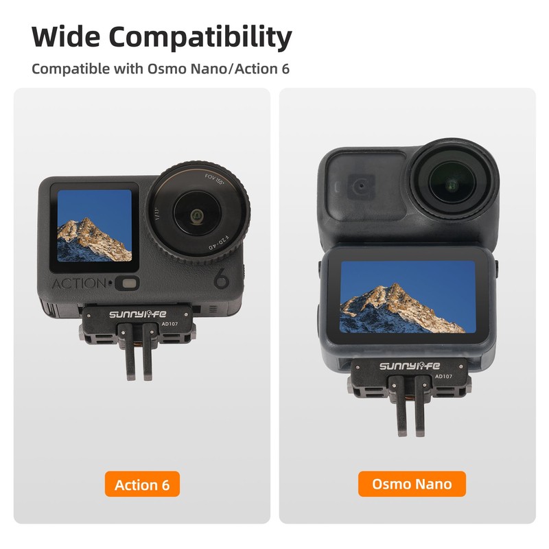 Dual-Direction Magnetic Mount Adapter for DJI Osmo Action 6/Nano -