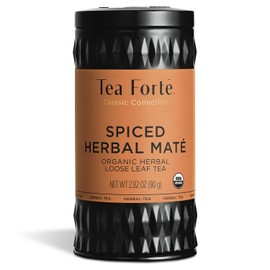 Tea Forte Spiced Herbal Maté Premium Loose Leaf Caffeinated Herbal Tea Blend Canister, Makes 35-50 Cups