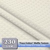 OVZME Cream Shower Curtain Set, Waffle Textured Heavy Duty Fabric