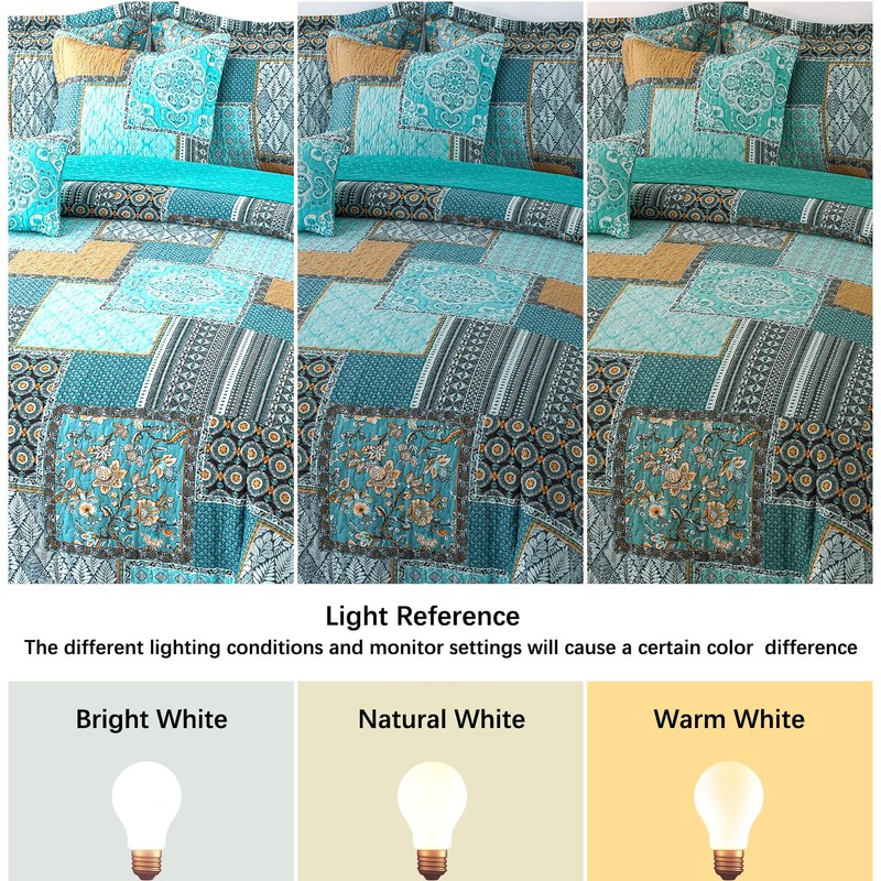 BEDISELY Quilt King Size, 3 Pieces Farmhouse Bedspreads King Size