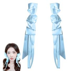 Set of 2 Hair Ornaments, Gothic Loli, Ribbon, Bowknots, Roses, Girls, Hair Clip, Hair Accessories, Forest Girl, Yume, Cute, Cosplay, Girls, Events, School Commuting to School (Blue)