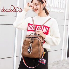 DEERWORD Backpack Women's Handbags Shoulder Bags School Backpack Daypack Laptop Bag Leather - Brown - m