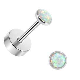 J.aey Titanium Earrings for Women Girls Medical Small Stud Earrings Health Stud Women's Earrings 3/4/5 mm 5A + Zirconia / Opal Glitter Silver Earrings Helix Cartilage Piercings Jewellery 20G,