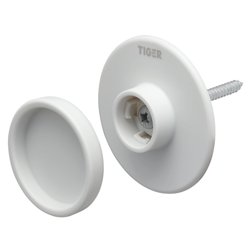 Tiger Tess, Towel Hook, White (Set of 2), 19x53x53mm