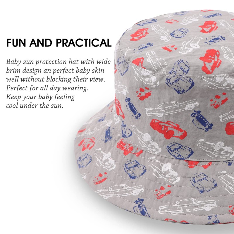 JANGANNSA Summer Baby Boys Hat Sun Protect Bucket Hat for