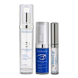 Total Beauty Kit Skinlastin Eyelastin Maxolip Anti Wrinkle Advanced Peptide, Antioxidants Eye Cream Peptide Hyaluronic Acid, Vit K, Arnica,Jojoba/Apricot Oil Plumper for Full Pouty Lips