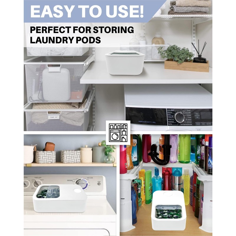 Skywin Large Laundry Pods Container with Slide Lid, 2 Pack