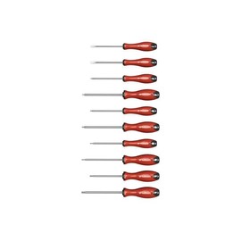 Parkside Screwdriver Set - 10-Piece Chrome Vanadium Steel Kit with Magnetic Tips and Non-Slip Handles 2X slotted screwdrivers 4X cross-head screwdrivers 2X star screwdrivers 2X hex bit