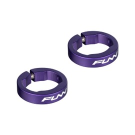 Funn Alloy Bike Grip Clamping Rings for Hilt, Holeshot MTB Grips, Grip Lock Rings for Securing Bicycle Handlebar Grips in Place (Purple)