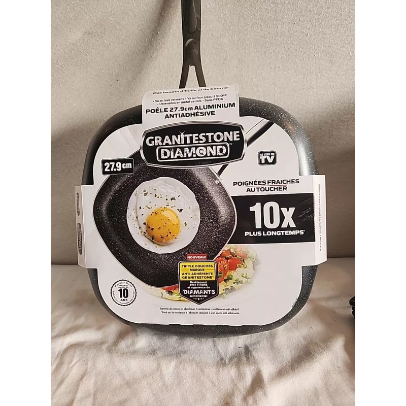 granitestone Heavy Duty Ultimate Nonstick Square 11" Frying Pan Cookware