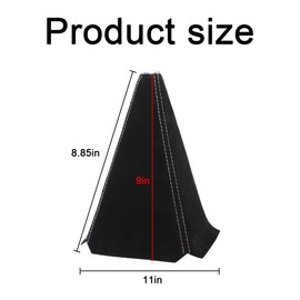 BESULEN Car Shift Boot Cover, Leather Shift Knob Dust Cover, Manual/Auto Shifter Boot Sleeve Replacement, Handbrake Gaiter Boot Dust Cover Car Interior Accessories (Black/Pink)