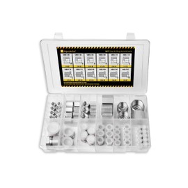 64 Pcs. Hydraulic NPT Pipe Fittings Cap & Plug Adapter Assortment Kit, Galvanized Steel with Precision Threading