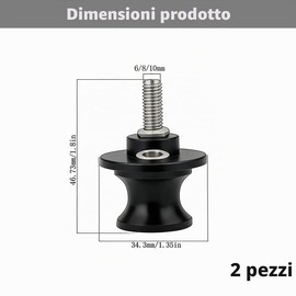 Leiwee Cavalletto Moto Posteriore, Nottolini Cavalletto Moto in Alluminio CNC M8, Set da 2 Pezzi con Attacco Universale, Supporto per Motocicletta Antiruggine e Anticaduta