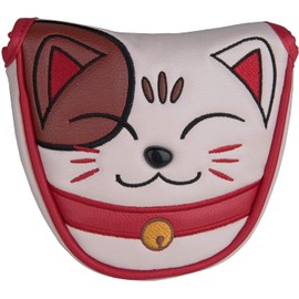 Wolf Head Cover Putter Cover for Mallet Magnetic Type (Compatible with Odyssey 2 Balls) / Pin Type (Fits Scotty Cameron Odyssey), Cat Single Item (Magnetic Type for Mallets)