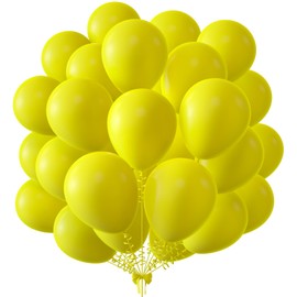 KALOR 10 Inch Yellow Balloons, 100 Pcs Latex Helium Balloons for Kid's Birthday Party Baby Shower Wedding Graduation Graduation Party Decorations