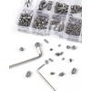 Caianwin 330 Pieces Tapered Point Grub Screws Set M3 M4