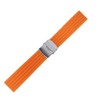 Gleader Orange Rubber Watch Strap Band Deployment Buckle Waterproof 22mm