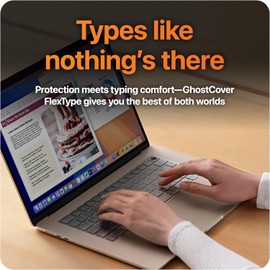 GhostCover FlexType Premium Keyboard Protector for High-Performance Typing, Compatible with 2021-2024 M4/M3/M2/M1 Pro/Max MacBook Pro 14/16, M2/M3 MacBook Air 13/15, US Keyboard Layout, Clear