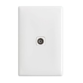 HPM Linea 1 Gang 75 Ohm Coaxial TV Outlet, White