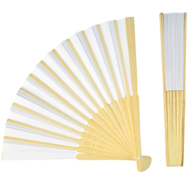 Pack of 30 Fans cnomg Painting Fans Plain DIY Folding