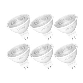 Linkind Dimmable MR16 LED Bulbs, 50W Equivalent GU5.3 Bi-Pin Base MR16 Bulbs, 12V Low Voltage 5W 4000K Cool White 500lm 40° Beam Angle for Spotlights, Recessed, Tracking, Landscape Lighting, 6 Packs