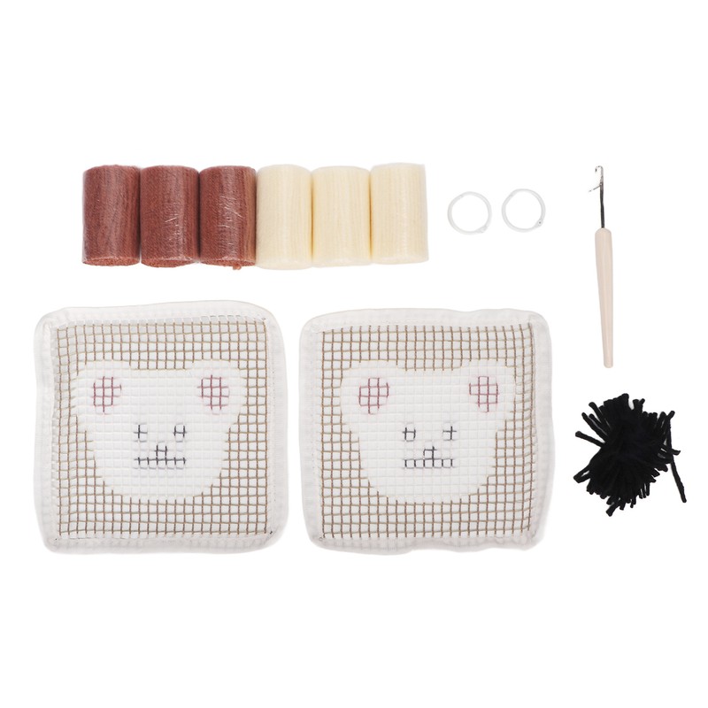 Latch Hook Kit Cup Coaster DIY Set Lovely Bear Pattern