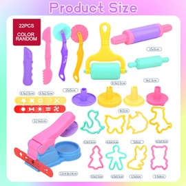 22 PCS Play Dough Tools, Playdough Accessories, Dough Tools, Playdough Tools Kit, Play Dough Accessories Molds, is a Ideal Gift for Children, Stimulating Children's Creativity (Color Random)
