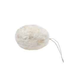 De Kulture Handmade Premium Wool Felt Hanging Egg White Eco Friendly Needle Felted Stuffed Easter Ornament Ideal for Home Office Party Decoration Holiday Décor, (Set of 2)
