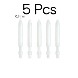 FULIBAO Replaceable Nib Tips for Refillable Paint Pen Empty Markers 0.7mm Extra-Fine Bullet Tip, White, Easy To Change Nibs - 5pcs 25x2.5x0.7mm