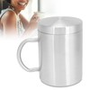 Stainless Steel Mug with Handle Lid DoubleLayer Heat Insulation Cup