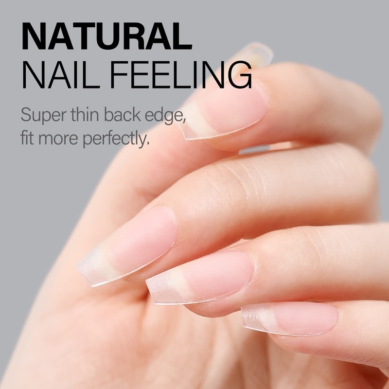 AILLSA Short Coffin Nail Tips - 450 Pcs Upgraded Matte