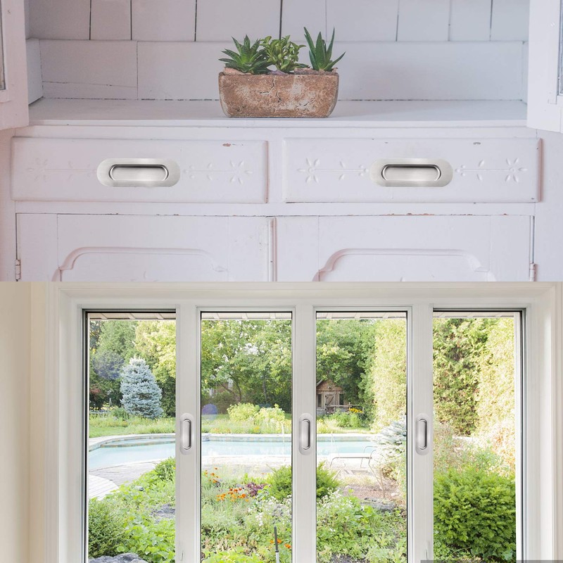 YEYIT 2 Pcs Concealed Embedded Flush Sliding Door Pull Handles,