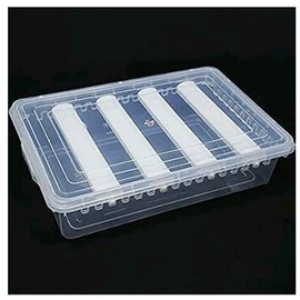 Bangle Box Organizer for Glass and Vintage Carved Bangles - Plastic Storage Container with 4 Rows & 2 Rows Detachable Rods, Eco-Friendly Design necklace ring - Size: Large 4Rows