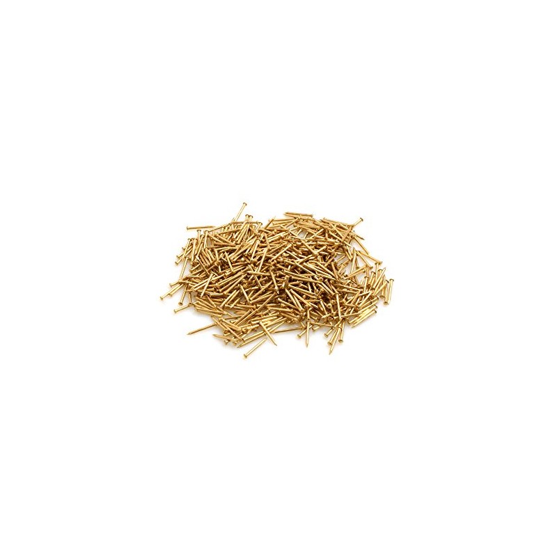 Design61 Round Head Nails 1.0 x 12 mm Brass Plated