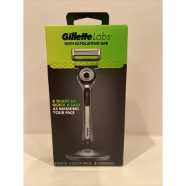 Gillette Labs Men's Razor with Exfoliating Bar with Razor Stand & 2 Cartridges