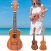 23in Ukulele Brown Mahogany Wood with Bag Capo String Cleaning