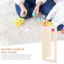Lurrose Wooden Door Miniature Wooden Door Miniature Dollhouse Supplies Mini House Gate Model Mini House Door Model Furniture Wooden Door Square Door Statue Child Door