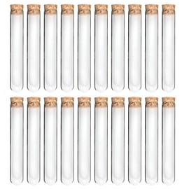 Lily's Home 20 Glass Test Tubes with Cork Stoppers for Scientific Experiments, Shot Glass in Parties, Home Decorations, Spices and Candy. 20x150mm 30ml