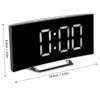 Digital Alarm Clock Mirror Smart Light Sensing Curved Screen LED