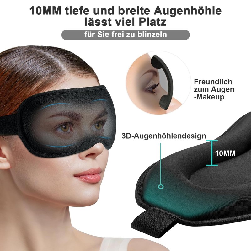 SINZONeu 3D Sleeping Mask for Side Sleepers - 100% Light