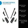 TRQ Front Steering & Suspension Kit Ball Joint Steering Rack