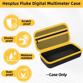 HESPLUS Carrying Case for Fluke 15B+/17B+/Fluke 101/117/115/116/114/113/177/179/233/106/107 Multimeter Testers and Accessories, Multimeter Storage Bag Organizer Box -Black (Case Only)