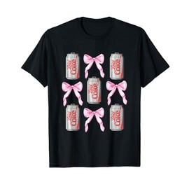 Coca-Cola Diet Coke & Pink Bows Collage Logo Vintage T-Shirt