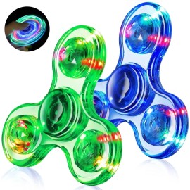 Fasray 2PCS Light Up Fidget Spinners for Kids & Adults, Glow Toys