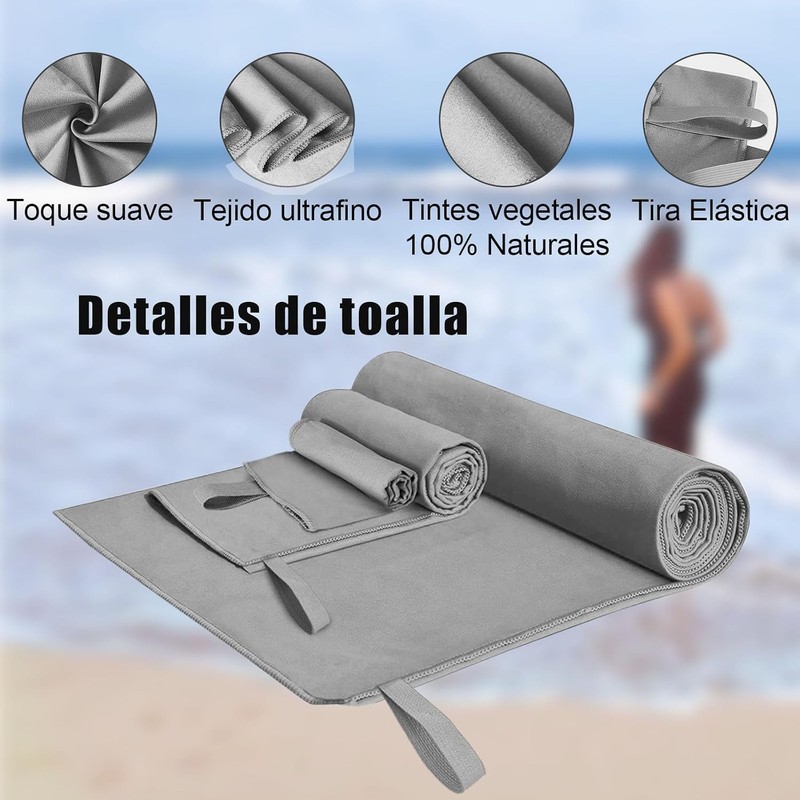 SAN KARA Toallas Deportivas de Microfibra (3 PCS) - Toallas