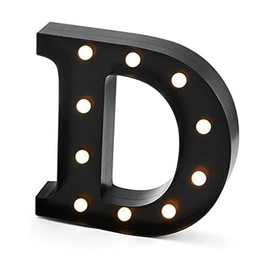 Elements 10" Plastic Black LED Letter D Light, 10x10 inches, Assorted